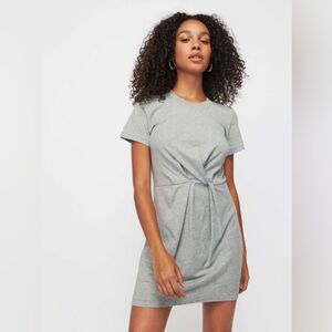 NWT Nation LTD. Gray Fortuna Twist Organic Pima Cotton T-Shirt Dress Size XS